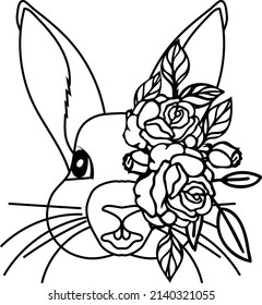 Lovely Bunny With Flowers On Head File is suitable for t-shirt, laser cutting, sublimation, hobby, cards, invitations, website or crafts projects. Perfect for magazine, news papers, posters etc.