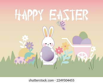 Lovely bunny happy Easter greeting