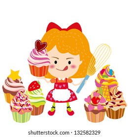 A lovely cake and a girl