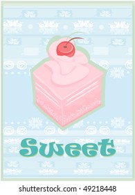 Lovely cake - Vintage Card Design