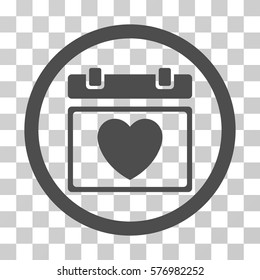 Lovely Calendar Date rounded icon. Vector illustration style is a flat iconic symbol inside a circle, gray color, transparent background. Designed for web and software interfaces.