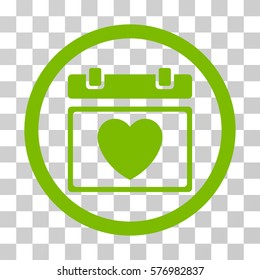 Lovely Calendar Date rounded icon. Vector illustration style is a flat iconic symbol inside a circle, eco green color, transparent background. Designed for web and software interfaces.