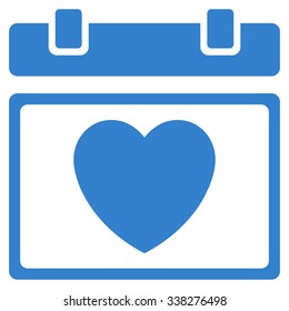 Lovely Calendar Date vector icon. Style is flat symbol, cobalt color, rounded angles, white background.