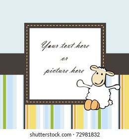 lovely card or frame with sheep