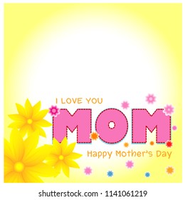 Happy Mothers Day Greeting Card Typography Stock Vector (Royalty Free