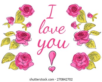 lovely card with roses