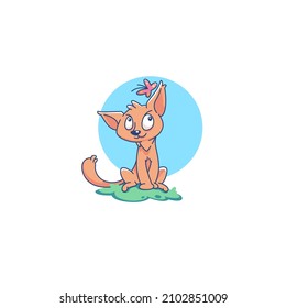 lovely cartoon cat, vector illustration