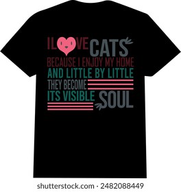 lovely cat enjoy and soul , cat t shirt for lovely girl who loves cat