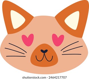 Lovely Cat Face Vector Illustration