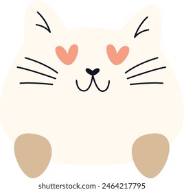 Schöne Katzengesicht Vektorillustration