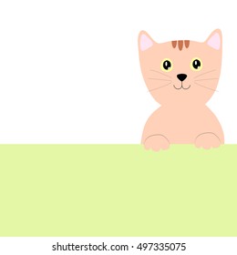 lovely cat pastel background with space for your text, greeting or invitation card