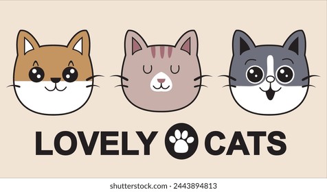 LOVELY CATS FACE BABY DESIGN