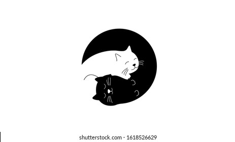 Lovely cats like yin yang symbol