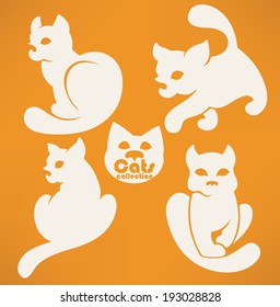 lovely cats, my favorite pet, vector collection of animals symbols
