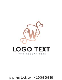 Hermosa y encantadora letra de tipo W logotipo, logotipo vector para identidad empresarial y de empresa