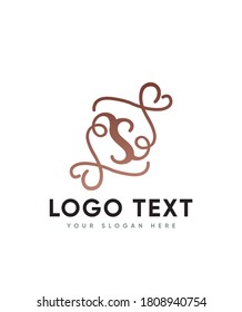 Lovely charming and elegant letter type S logo template, Vector logo for business and company identity