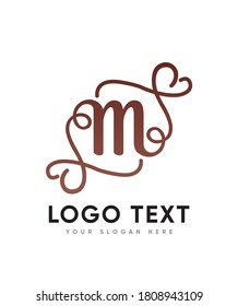 Schöne, charmante und elegante Briefvorlage M Logo, Vektorlogo für Geschäfts- und Firmenidentität