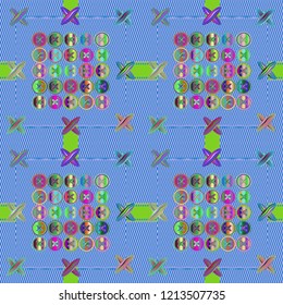 Lovely charming magic abstract background vintage multicolored jeans tissue.