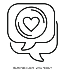 Lovely chat icon outline vector. Love message. Online social speech