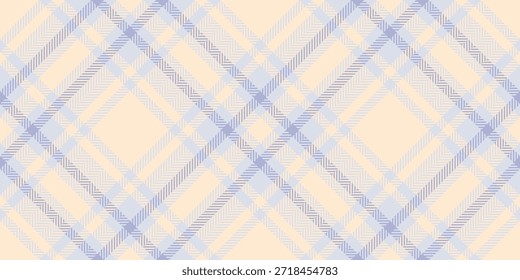 Lovely check vector seamless, vertical fabric plaid texture. Yuletide pattern textile tartan background in papaya whip and white colors palette.