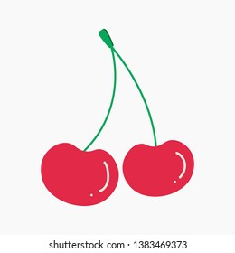 lovely cherry icon, vector, illustrator.