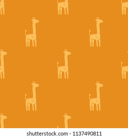 Lovely childish seamless vector pattern with giraffes in Scandinavian style