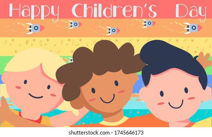 Diseño vectorial de composición diurna de los niños