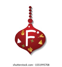 
Lovely christmas decorations Vector Logo letter F. Letter F Christmas vector design.