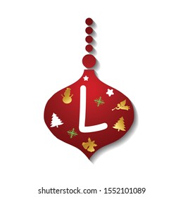 
Lovely christmas decorations Vector Logo letter L. Letter L Christmas vector design.