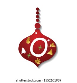 
Lovely christmas decorations Vector Logo letter O. Letter O Christmas vector design.