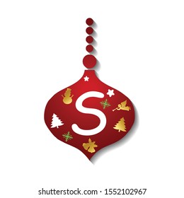 
Lovely christmas decorations Vector Logo letter S. Letter S Design vector Christmas.