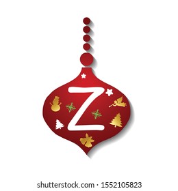 
Lovely christmas decorations Vector Logo letter Z. Letter Z Design vector Christmas.