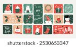 Lovely christmas seamless pattern, cute characters and decoration, great for wrapping paper, textiles, banners, wallpapers - vector design