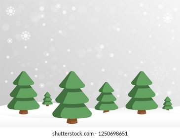Lovely Christmas silver winter background with a forest covered in snow