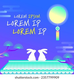 Lovely Chuseok Thanksgiving Gradient Banner