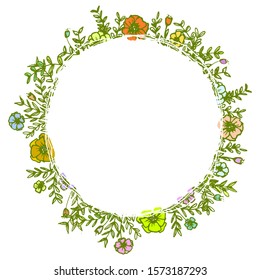 Lovely Circle Wreath Background Vector With Many Beautiful Colors