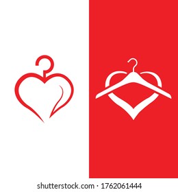 Lovely clothes logo concept, heart symbol design