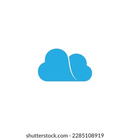 símbolo de decoración suave azul de la nube adorable 