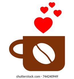 Lovely Coffee Cup flat vector pictogram. An isolated icon on a white background.