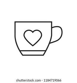 Lovely coffee cup icon. Love coffee.