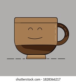 Lovely Coffee Cup Line Art. 