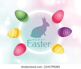lovely colorful eggs happy easter background