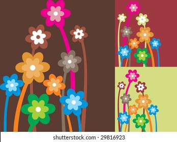 lovely colorful flower illustration, vector wallpaper