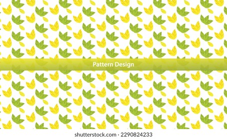 Lovely colorful seamless pattern design of Leafs on white background . Vector illustration .