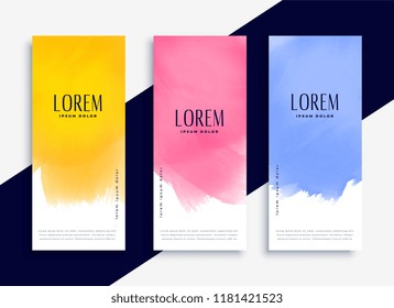 lovely colorful watercolor banners set