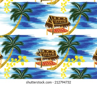  lovely cottage.summer designs.coconut palm trees and the clear sky.