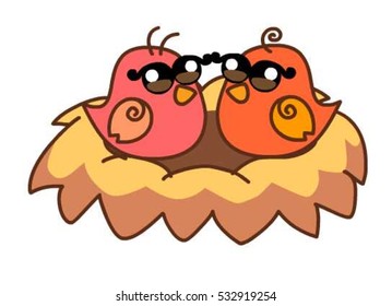 lovely couple. birds