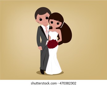 lovely couple both wedding vector