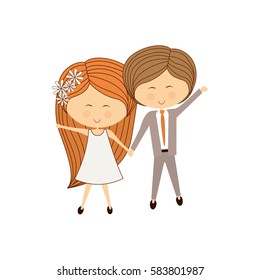 Lovely couple cartoon icon vector illustration graphic design