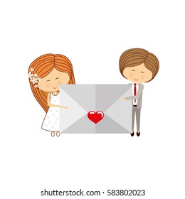 Lovely couple cartoon icon vector illustration graphic design